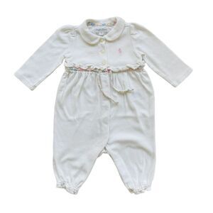 Ralph Lauren Baby Ruffles Floral Coverall Romper Size 6 months